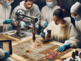 The use of laser cleaning in the restoration of ancient manuscripts.